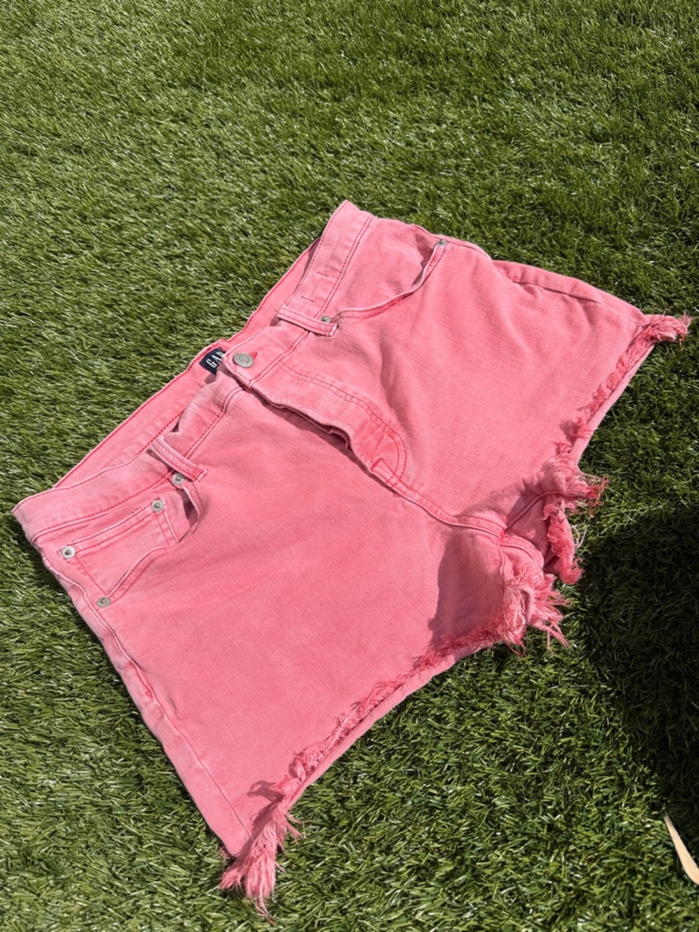 GAP Pink Distressed Denim Cutoff Shorts